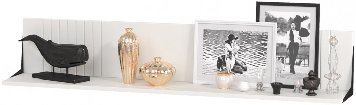 Валенсия Гостиная № 100, цвет ЛДСП белый шагрень/МДФ белый шагрень, ШхГхВ 243,2х38,4х225,2 см., ниша для ТВ 133х38х100 см.