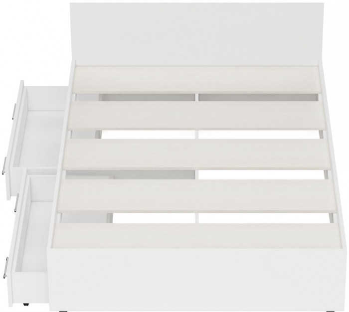 Стандарт Кровать с ящиками 1400, цвет белый, ШхГхВ 143,5х203,5х70 см., сп.м. 1400х2000 мм., без матраса, основание есть