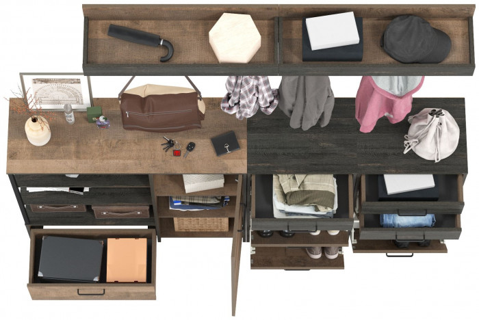 Трувор Прихожая 162, дуб гранж песочный/интра