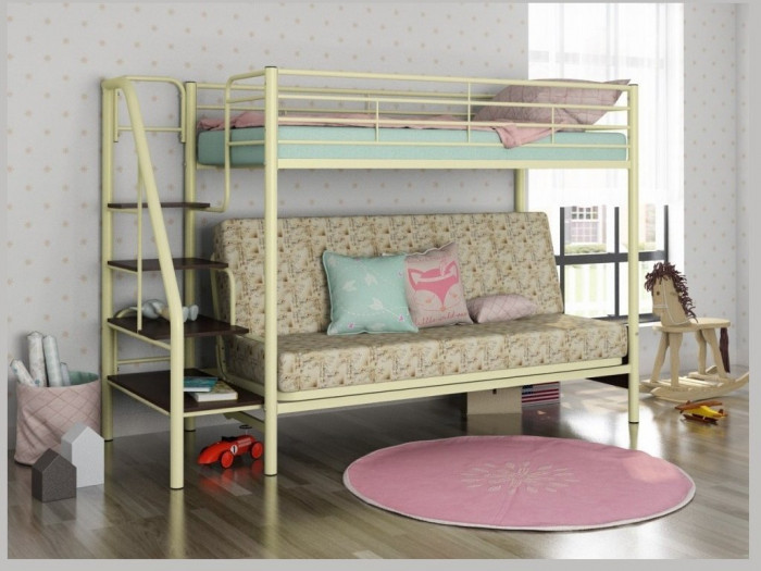 Двухъярусная кровать Мадлен-3 90/120х190 (Гобелен Марки, Черный)