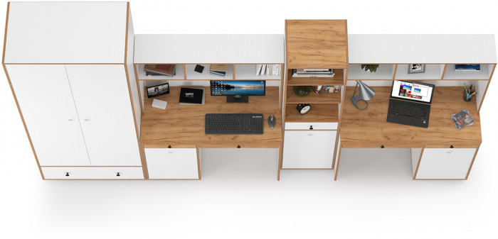 Вуди Компоновка № 32, белый премиум/дуб крафт золотой