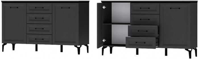 Модульная Прихожая Шарм, набор 5, Антрацит