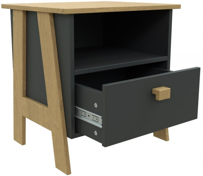 Модульная спальня "Скандинавия" - Антрацит/Дуб наварра