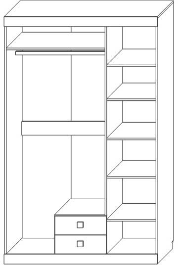 Шкаф трехдверный с ящиками 