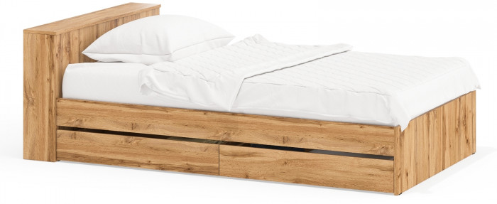 Ксения Кровать с ящиками 1200, дуб вотан