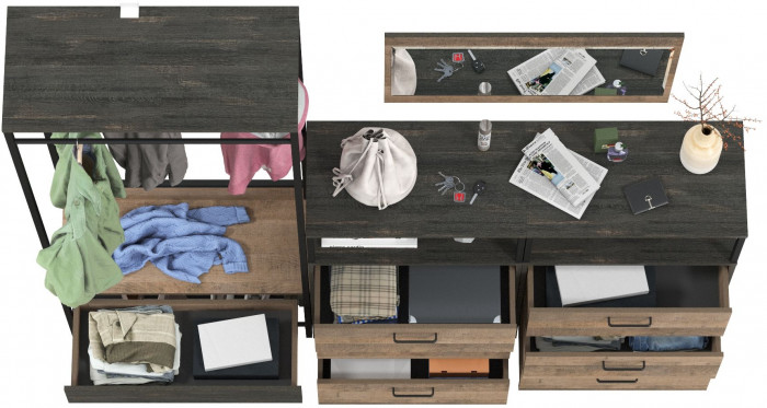 Трувор Прихожая 219, дуб гранж песочный/интра