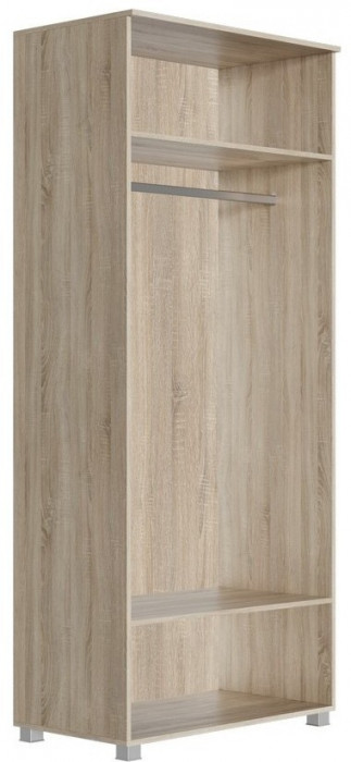 Стиль МАДЛЕН Шкаф 2-х створчатый (Сонома светлая, Ясень белый/Серебро)