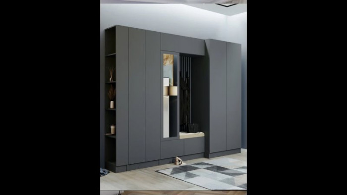 Модульная прихожая "Руэлла", композиция 1 - Графит серый