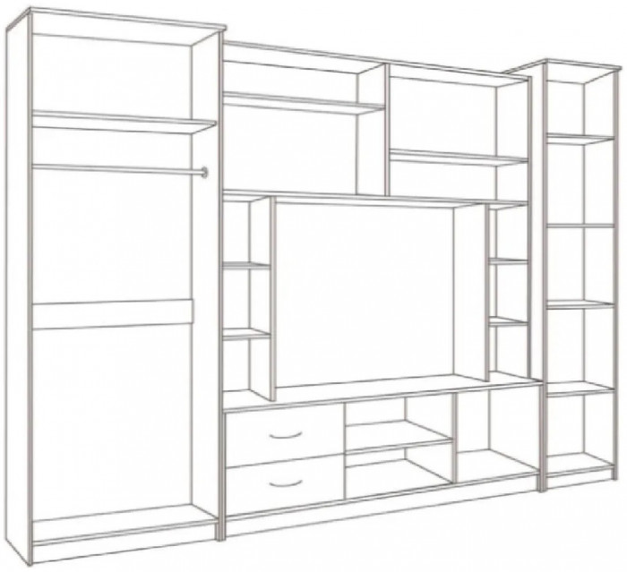Гостиная Флора ЛДСП (Сандал светлый)