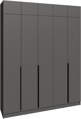 Шкаф 2,0 с антресолью Мадрид, Графит серый