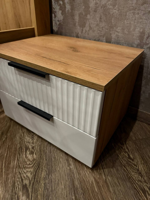 Марвэл Тумбы прикроватные 2шт, Белый/Браш белый