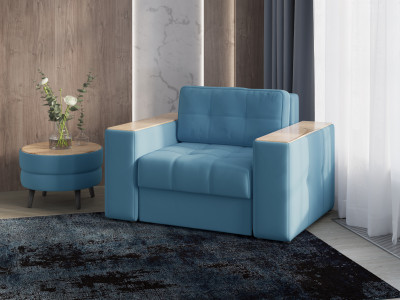 Кресло-кровать Виконт, Светло-голубой/Дуб канадский