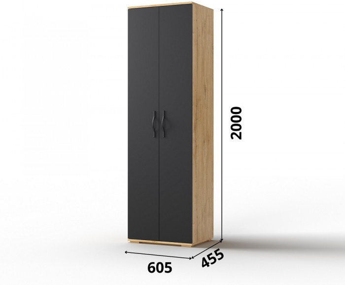 Шкаф для одежды "Элана" - Аляска/Дуб артизан