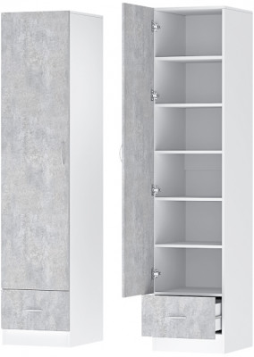 Детский Пенал Бриз ЛДСП, Белый/Цемент светлый