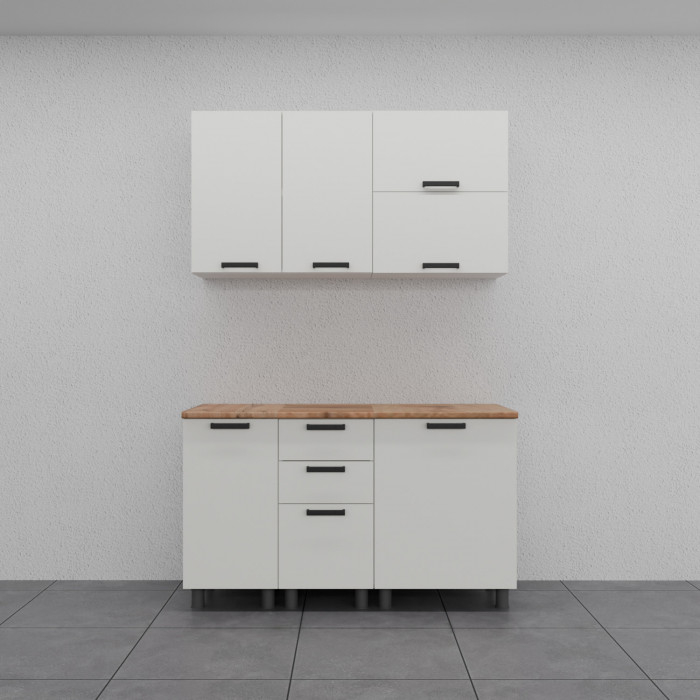 МК Аленушка Н 600 Лаванда Молочный, скоба черный (со столешницей)