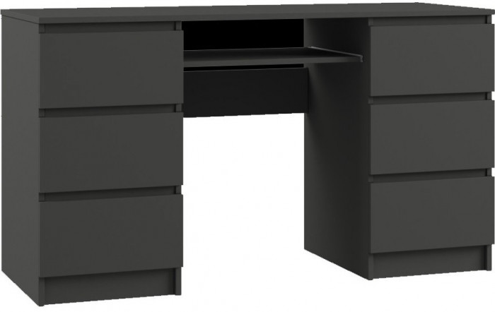 Челси Стол 6 ящиков (Белый глянец, Белый)