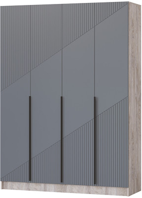 Шкаф Авис 1,6, Дуб эндгрейн/Графит