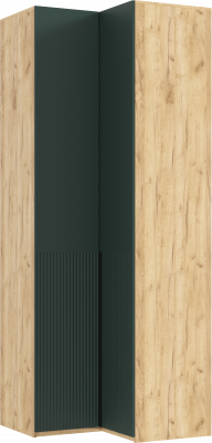 Марвэл Шкаф угловой, Дуб крафт/Браш мени грин