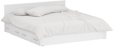 Стандарт Кровать с ящиками 1800, цвет белый, ШхГхВ 183,5х203,5х70 см., сп.м. 1800х2000 мм., без матраса, основание есть