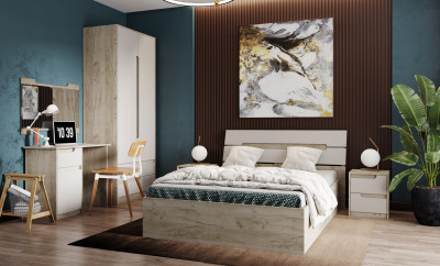 Модульная спальня Гавана, набор 3, Крафт серый/Кашемир