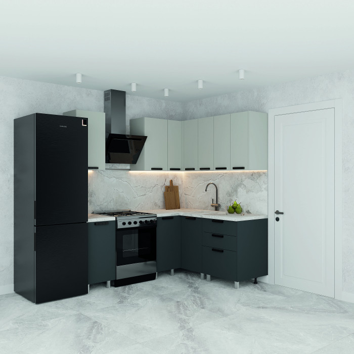 МК Аленушка НПУ 1000 Лаванда Сталь, скоба черный (со столешницей)