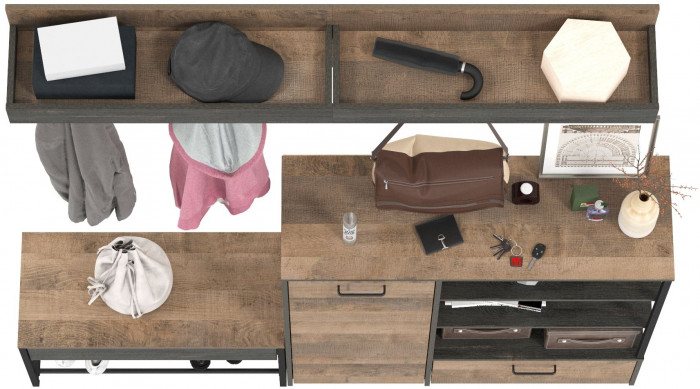 Трувор Прихожая 184, дуб гранж песочный/интра