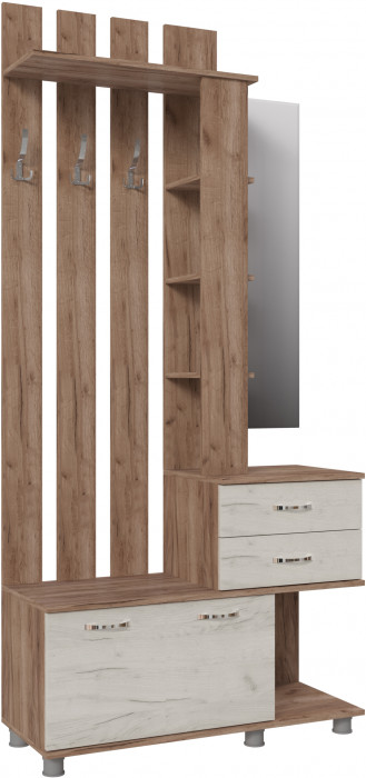 Модульная прихожая Микс-Арт, Крафт табачный/Крафт серый