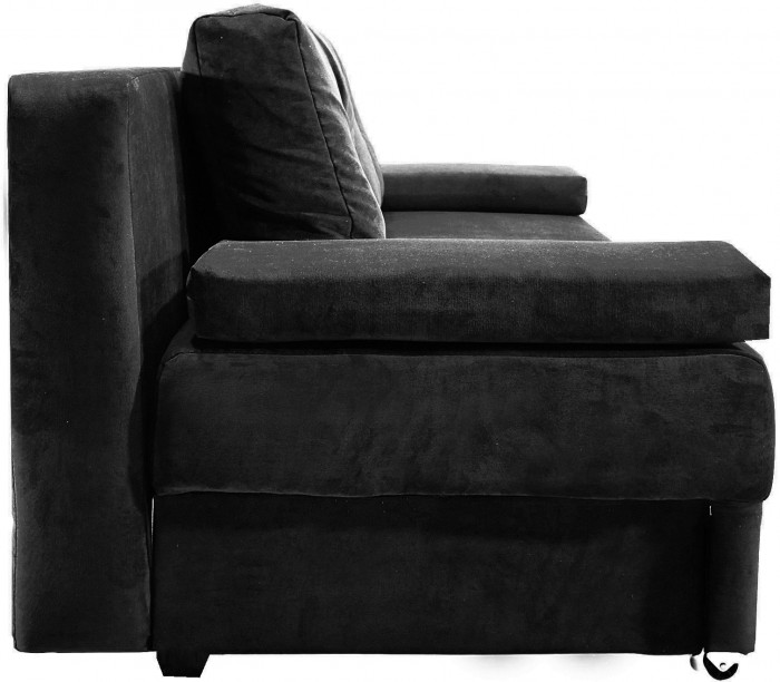 Диван-кровать Амстердам Мини Люкс, 150х195, еврокнижка, велюр, черный