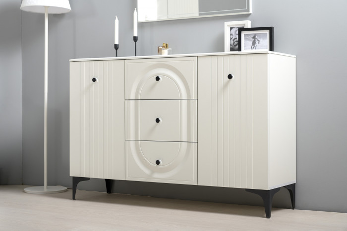 Валенсия Гостиная № 097, цвет ЛДСП белый шагрень/МДФ белый шагрень, ШхГхВ 217,3х38,4х225,2 см., универсальная сборка