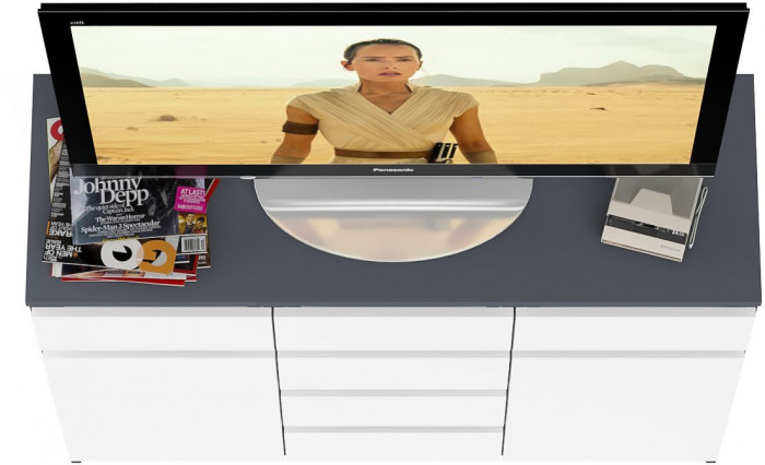 Мори Комод МК1200.4, цвет графит/белый, ШхГхВ 120,4х41х94 см.