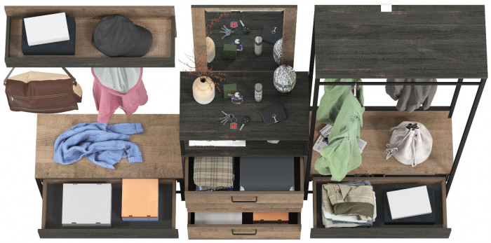 Трувор Прихожая 228, дуб гранж песочный/интра