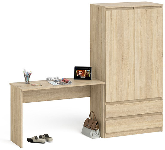 Мори письменный стол МСП1200.1 + Шкаф МШ900.1, дуб сонома