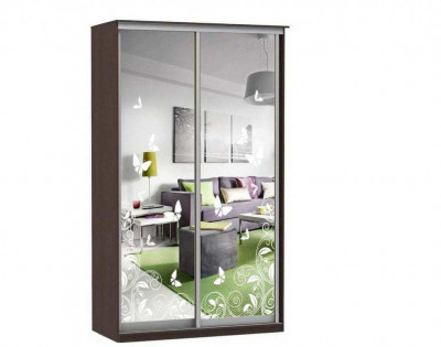 Шкаф купе Модерн 1490х450 2-х дверный 2-х секционный фотопечать №4 венге