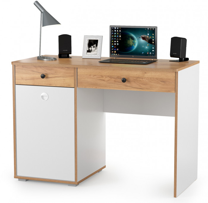 Вуди Компоновка № 30, цвет белый премиум/дуб крафт золотой, ШхГхВ 351х52,7х205 см., универсальная сборка