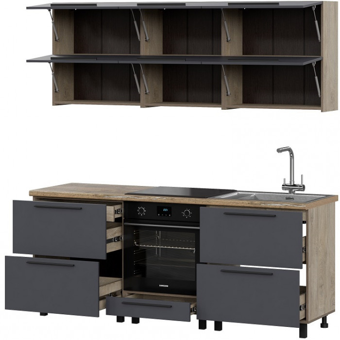 Кухня Этна 2.0 м. Комплект 2, софт графит