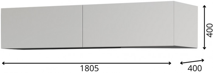 Шкаф навесной 2Д Альда-1, Белый/Белый глянец