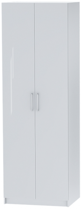 Шкаф двухдверный №1 "Иннэс-7" - Белый/Белый глянец