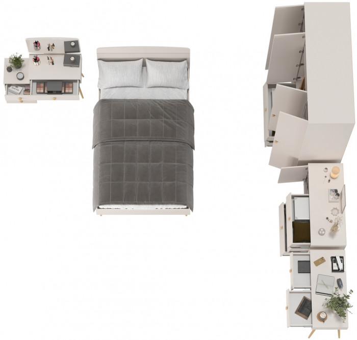 Афина Спальня 16-1200, цвет кашемир серый, сп.м. 1200х2000 мм., б/м, основание есть - фанера