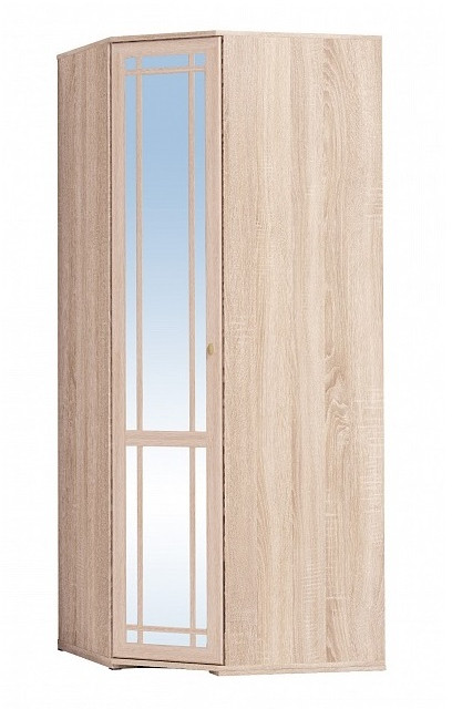 Шкаф угловой с зеркалом Sherlock 10, дуб сонома