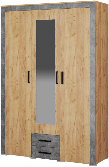 Шкаф 3-ств. Адель (1490*2200*520) дуб крафт золотой/ателье светлое