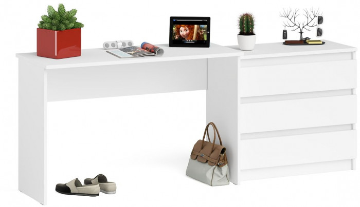 Мори письменный стол МСП1200.1 + Комод МК800.1, белый