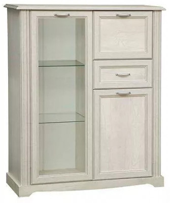 Шкаф комбинированный Сохо 32.09 бетон белый/бетон патина