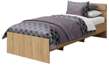 Кровать односпальная 80х200 "Лондон" - Дуб сонома/Капучино светлый