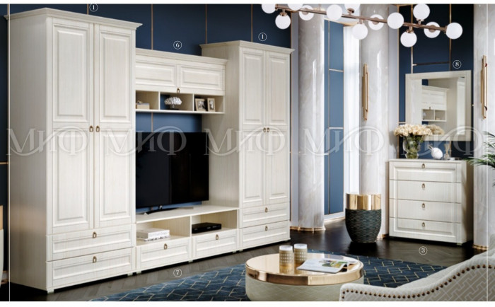 Модульная гостиная Престиж-1, композиция 1 (Сандал светлый)