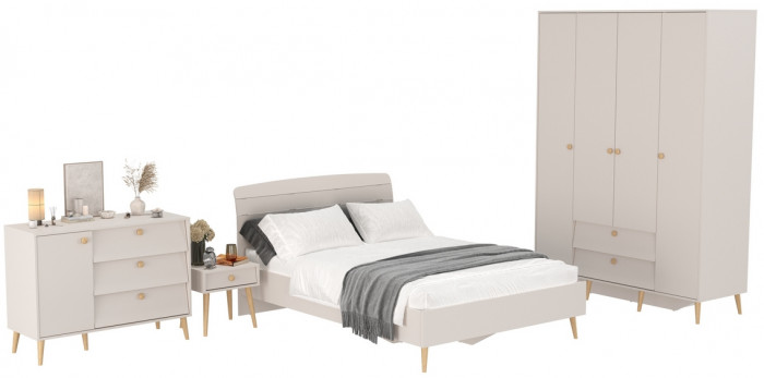 Афина Спальня 30-1400, кашемир серый