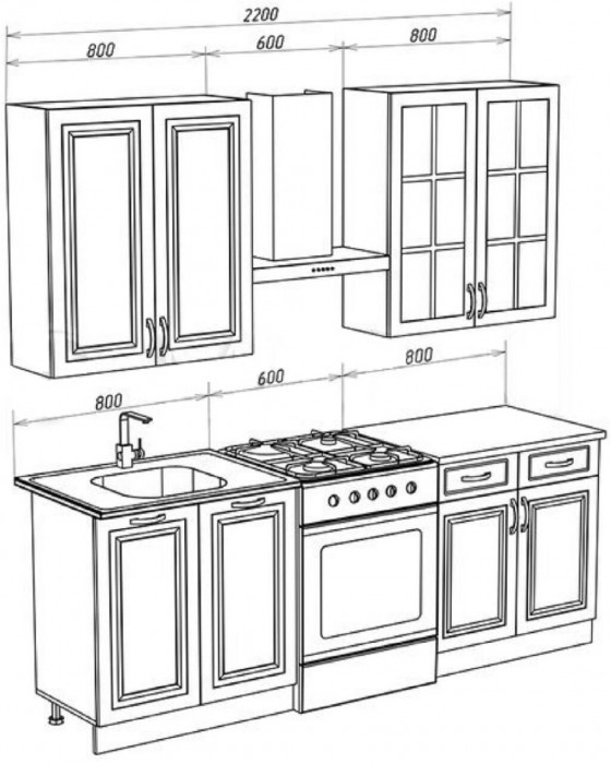 Кухня МДФ Констанция 1600/900 компоновка №3 джинс (Белый, Джинс)