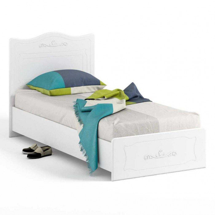 Кровать 900 с настилом Италия ИТ-10 белое дерево