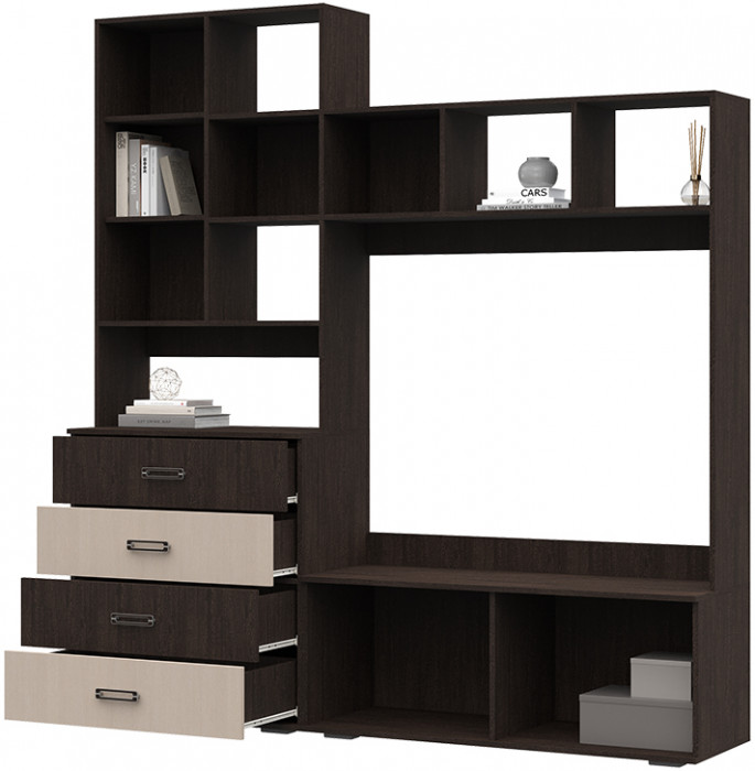 Гостиная ЯНА ТВ 751 центральная секция венге/дуб белфорт