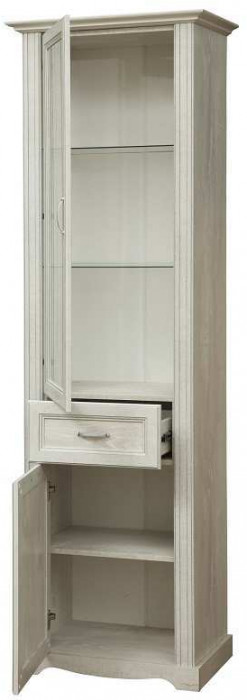 Шкаф-витрина Сохо 32.06 бетон белый/бетон патина