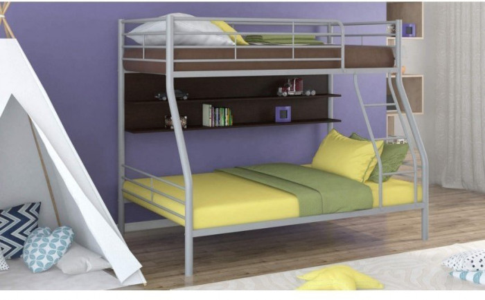 Двухъярусная кровать Гранада-2П (Дуб Айленд, Серый)